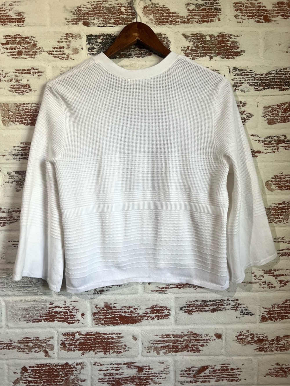 89th And Madison Cardigan Open Front Cropped White Knit Sz S - Picture 3 of 5